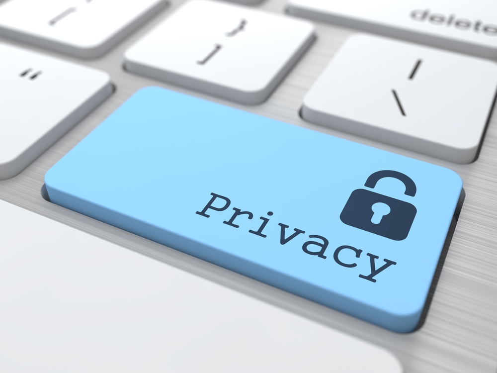 Privacy Concept. Blue Button with Padlock Icon on Modern Computer Keyboard. 3D Render. Privacy Concept. Blue Button with Padlock Icon on Modern Computer Keyboard. 3D Render.
