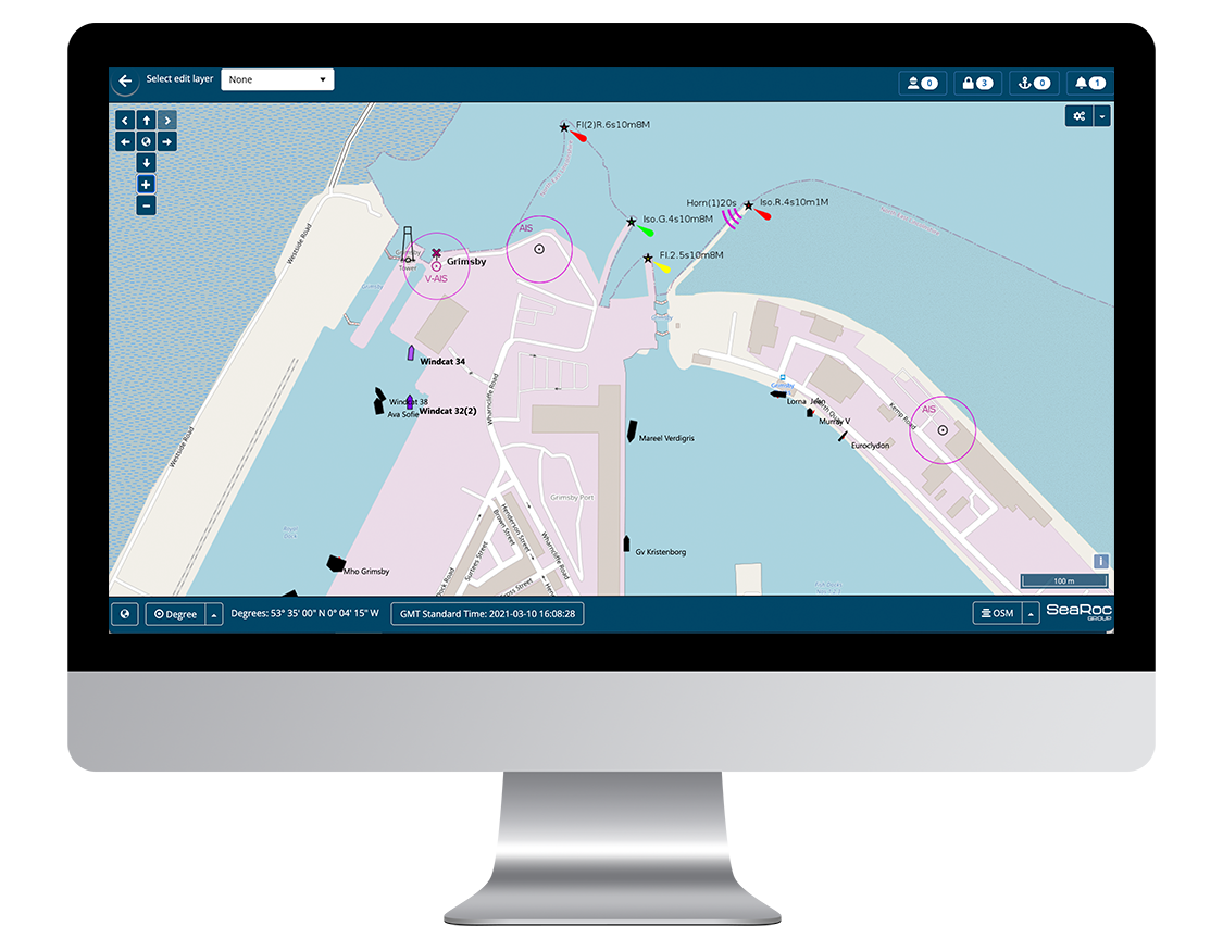 Screenshot of interactive marine operations map